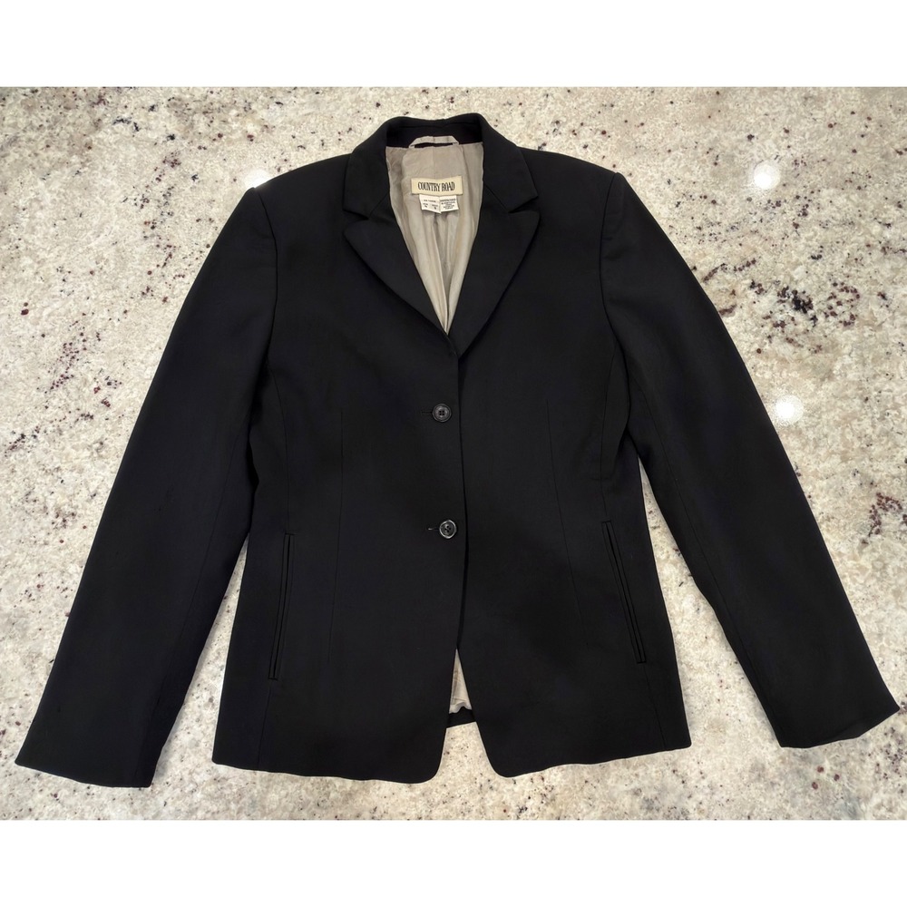 Country Road Black Wool Blend Blazer‎ Size 4 (AU 8)